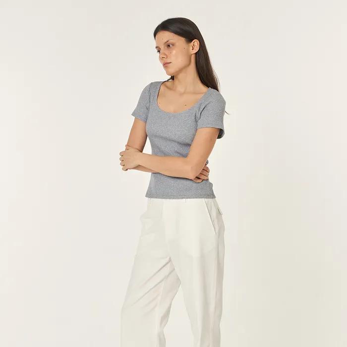 Ria U-neck Tee (gray)