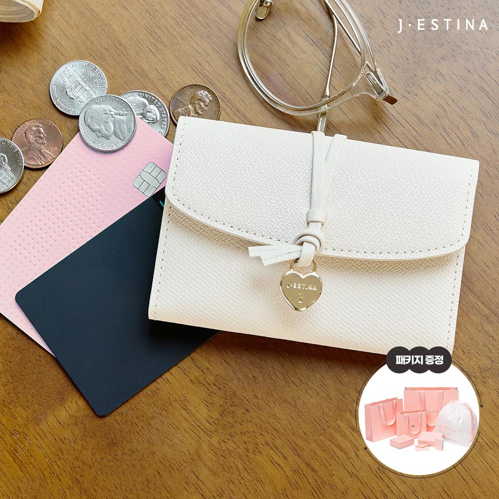 제이에스티나 JANE 플랩카드지갑 (아이보리)