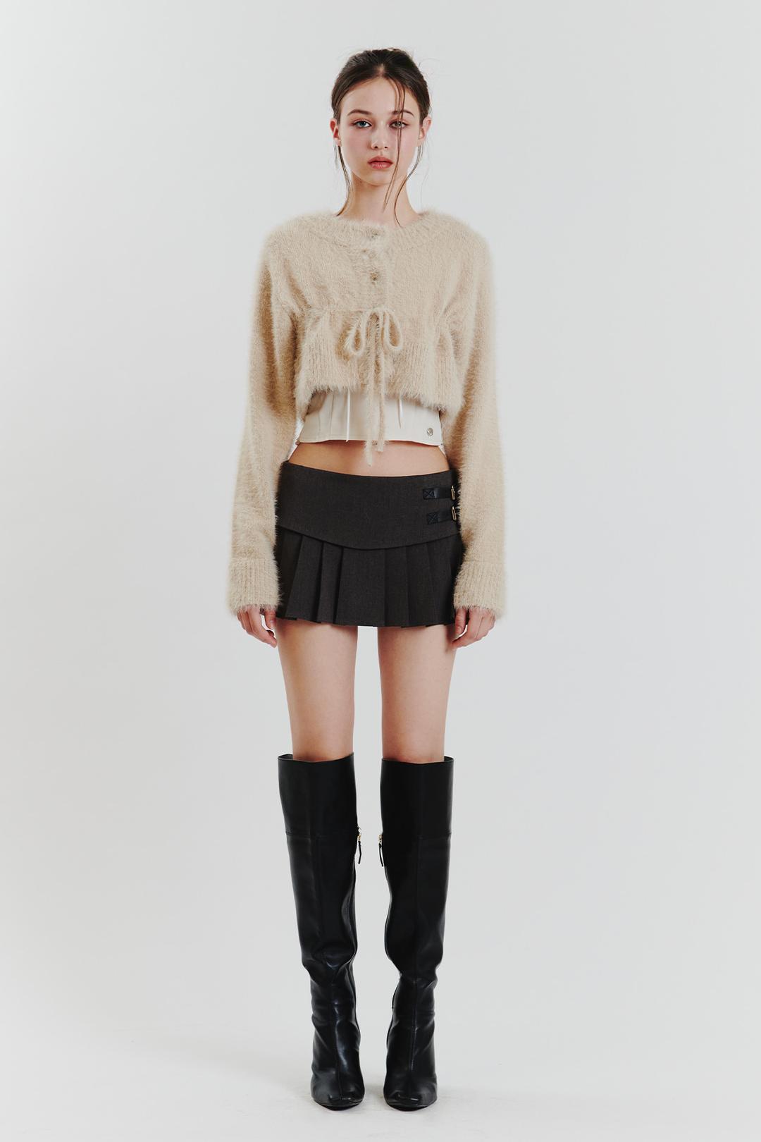CHARLOTTE PLEATS SKIRT grey