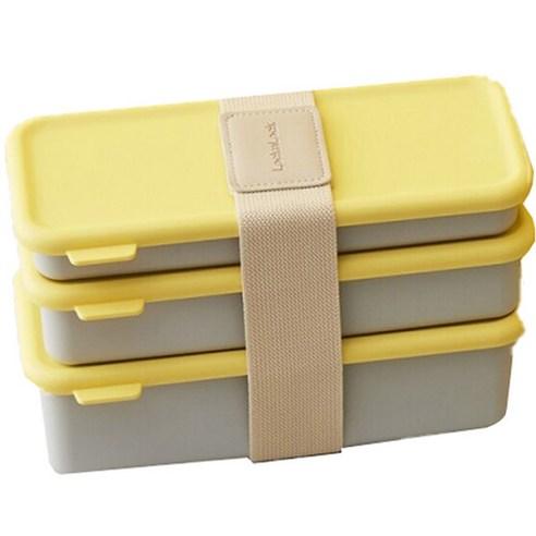 락앤락 DOSILOCK 스타터팩 3단 도시락 360ml + 530ml, 옐로우, 1세트 - 일반도시락 | 쿠팡