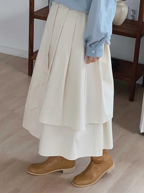 무브 이중 언발 플레어 스커트 (sk)