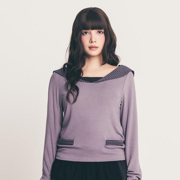 sailor stripe top / grape