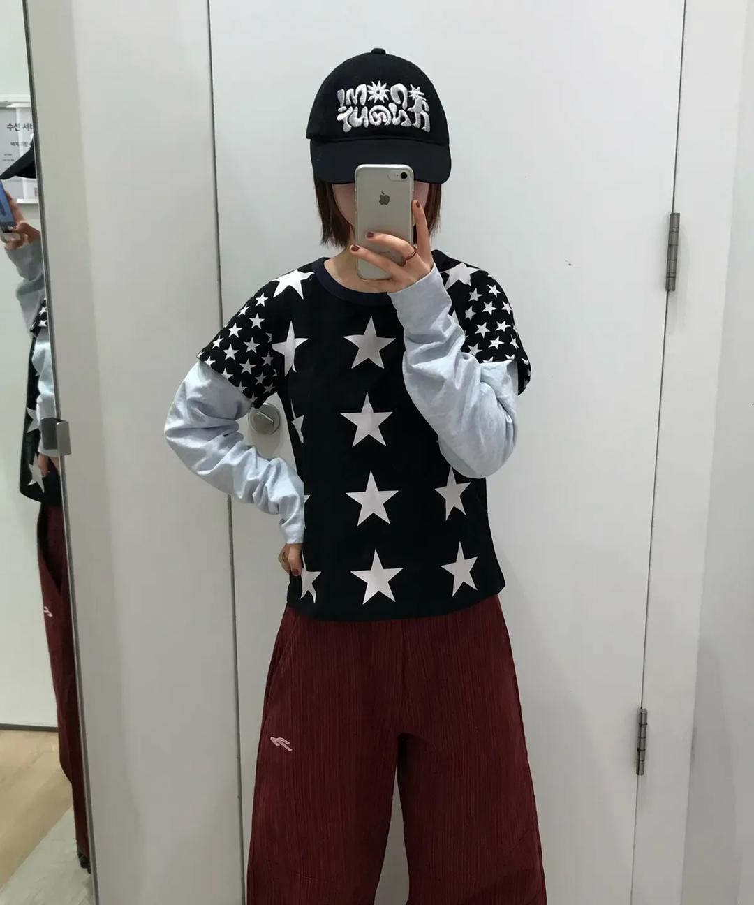 주영X탄산 스타 레이어드 롱슬리브 블랙