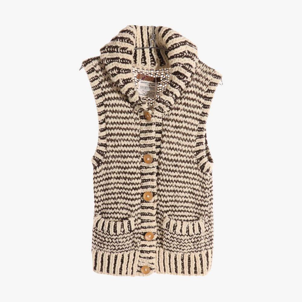 URBAN RESEARCH 어반 리서치 울 100% 체크 니트 베스트 F