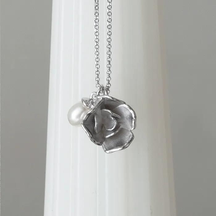 [silver925] Blue Rose pearl necklace (진주)