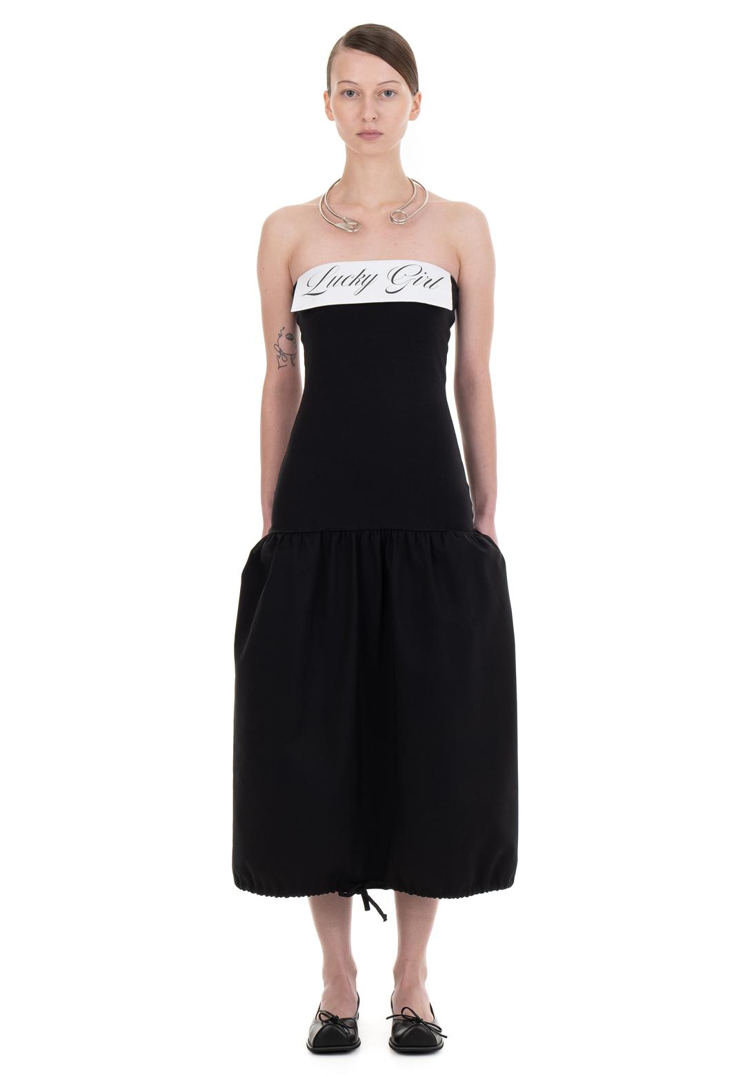 LUCKY GIRL TUBE DRESS BLACK