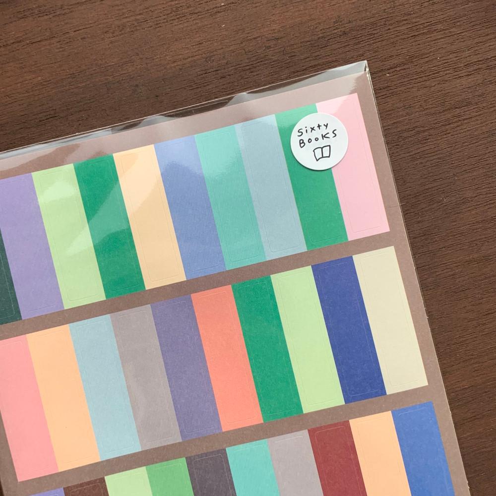 [60 Books sticker] 책모양 독서 스티커 책 제목 인덱스 책읽기 불렛저널