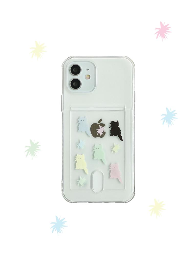 pastel cat card jelly case / 카드 젤리 케이스