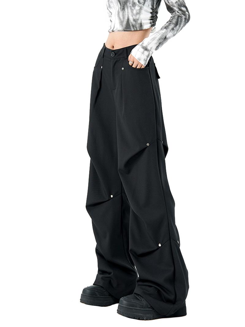 Rivet Pleated Wide Pants