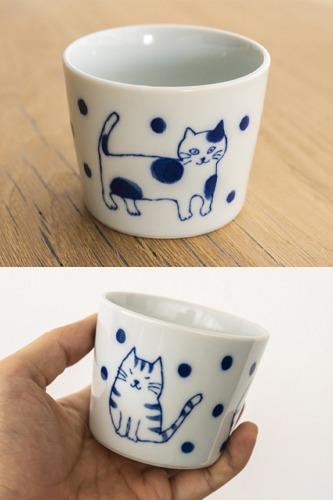 (정품) kanesada 고양이 마루케 미노 도자기 컵