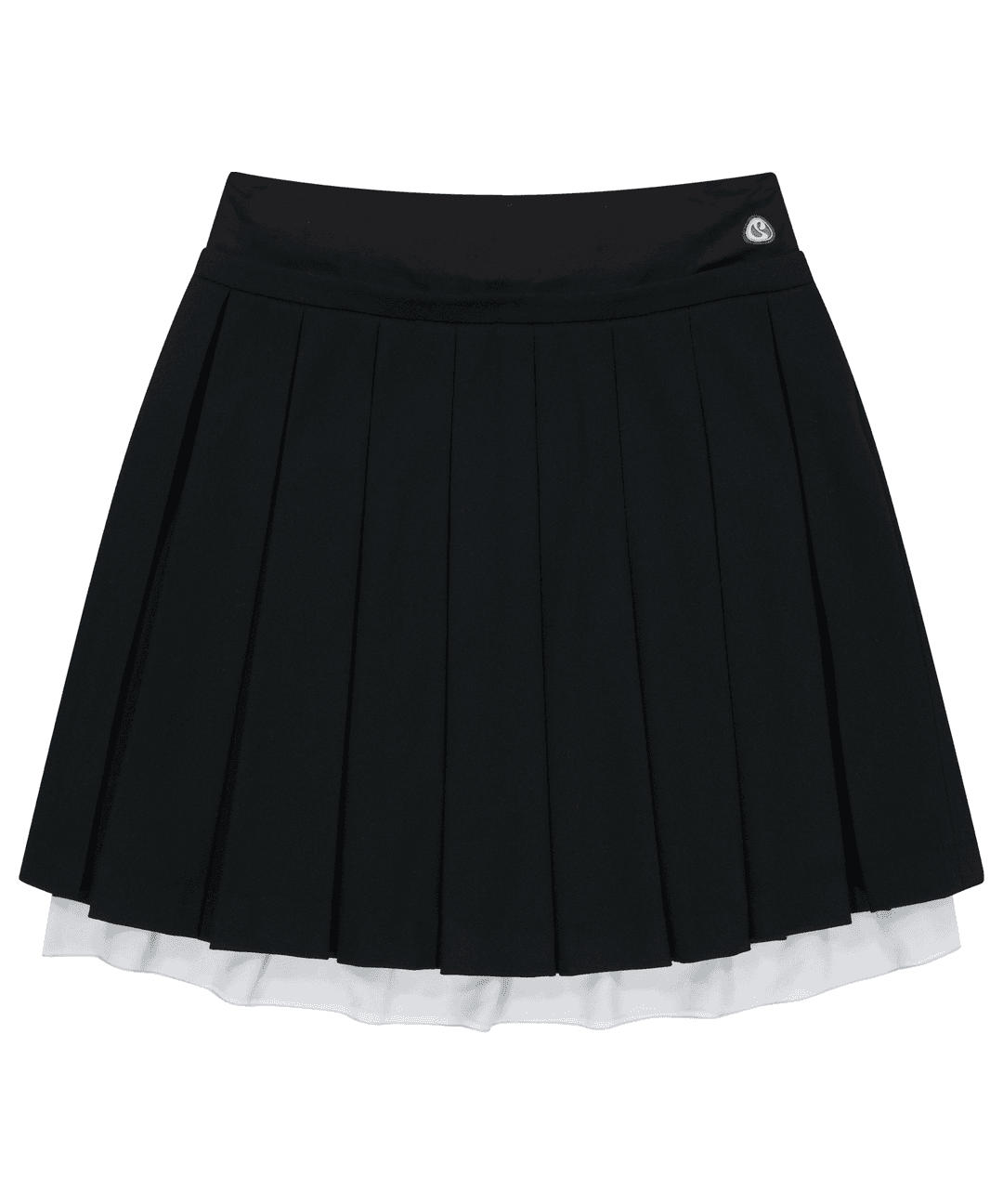 DOUBLE WAISTED PLEATS SKIRT BLACK