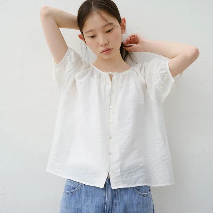 Elena puff half sleeve blouse_2colors