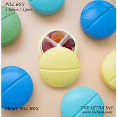 THE LETOH 휴대용 영양제 알약 케이스 4칸, 그린, 1개