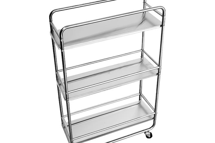 필더갭 크롬 트롤리선반 이동식 틈새수납