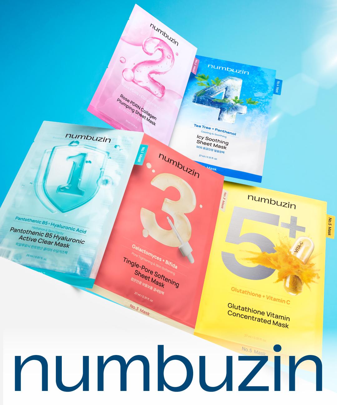 넘버즈인 [10매/글로벌핫템🔥] 넘버즈인 1-5번 마스크팩 4매(+1매 증정기획) 5종 중 택 2