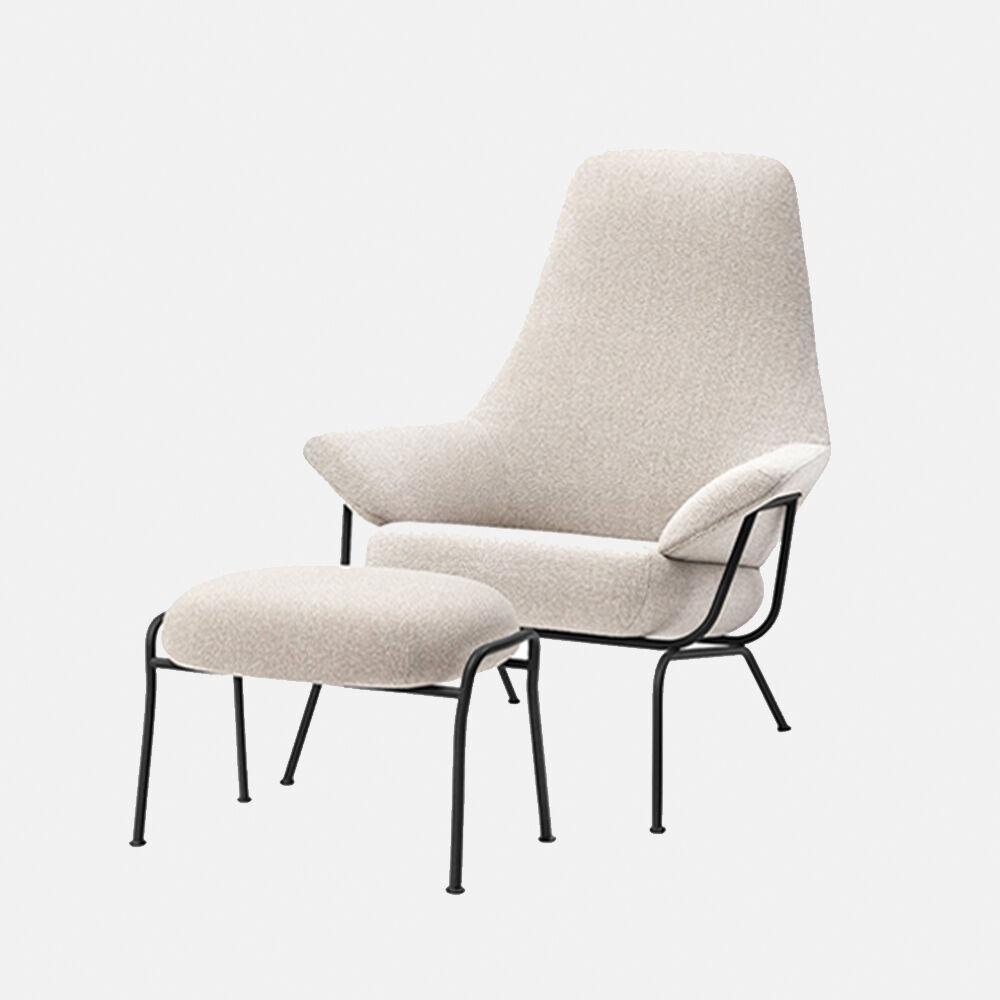 [HEM] Hai Chair + Ottoman Melange Grey (20029)