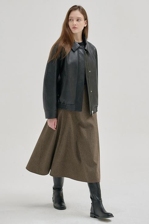 [3차 Reorder] 24FN leather zip-up blouson jacket [BK]