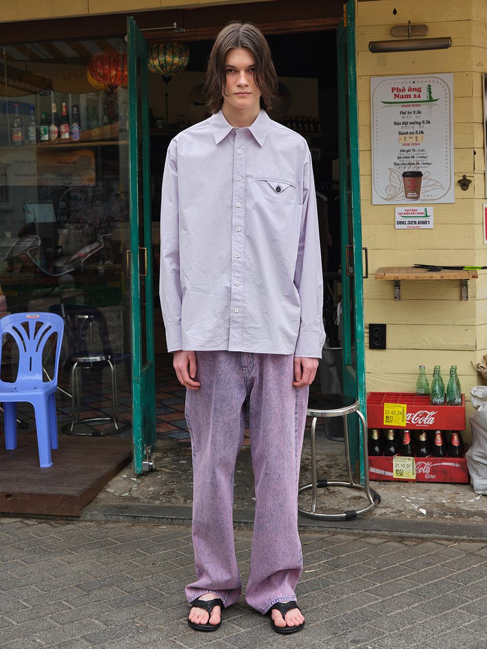 WASHED DENIM PANTS PINK