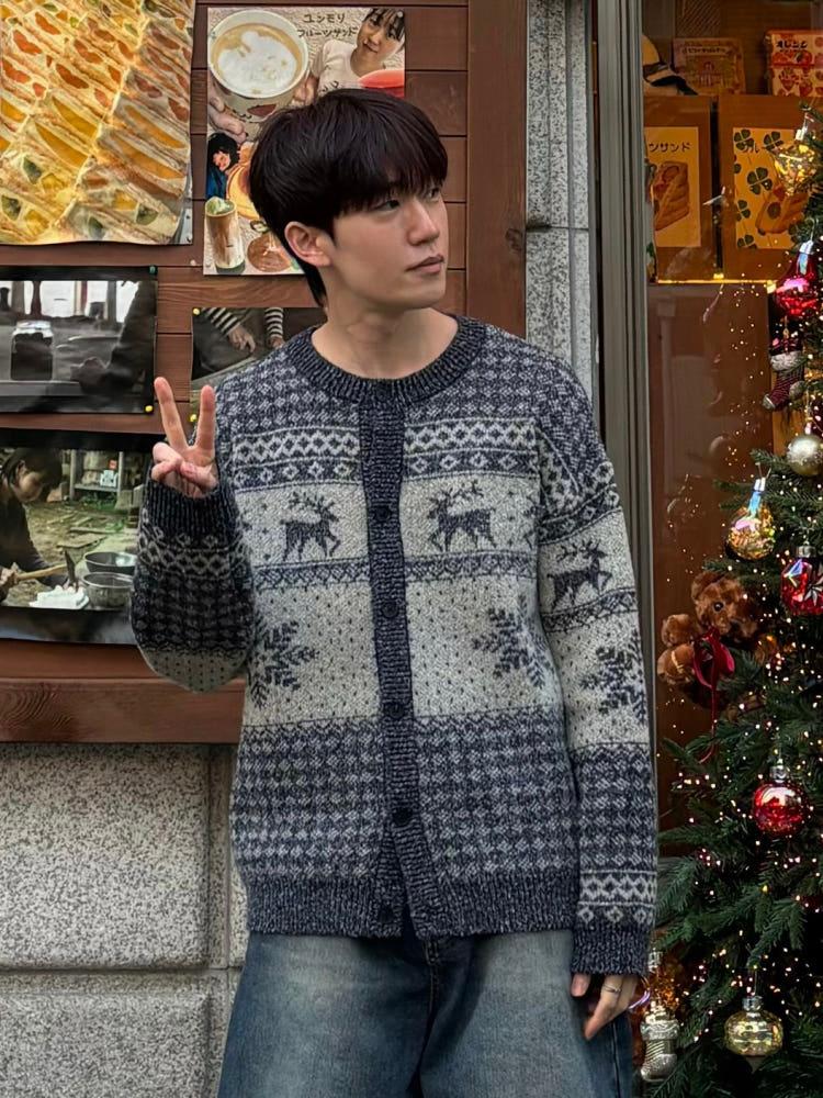 스노우 크리스탈 니트 가디건 3C