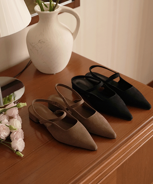 퍼빗 에페 스웨이드 스트랩 슬링백  - 2color