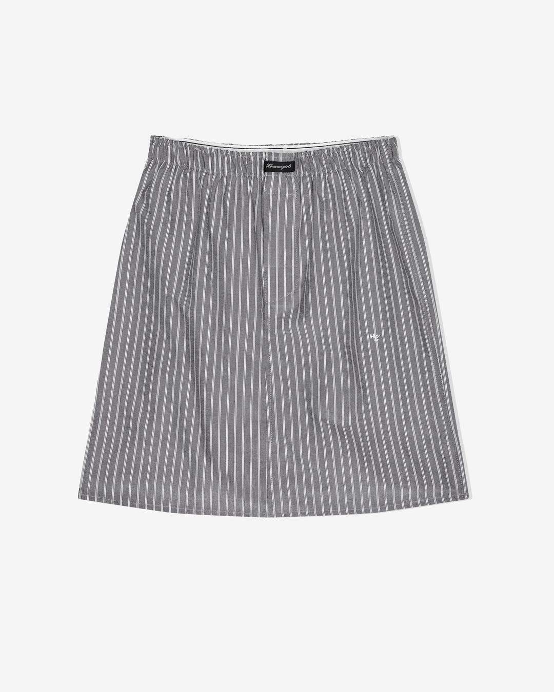Boxer Pencil Skirt in Black Stripe Oxford - S / Black Stripe Oxford