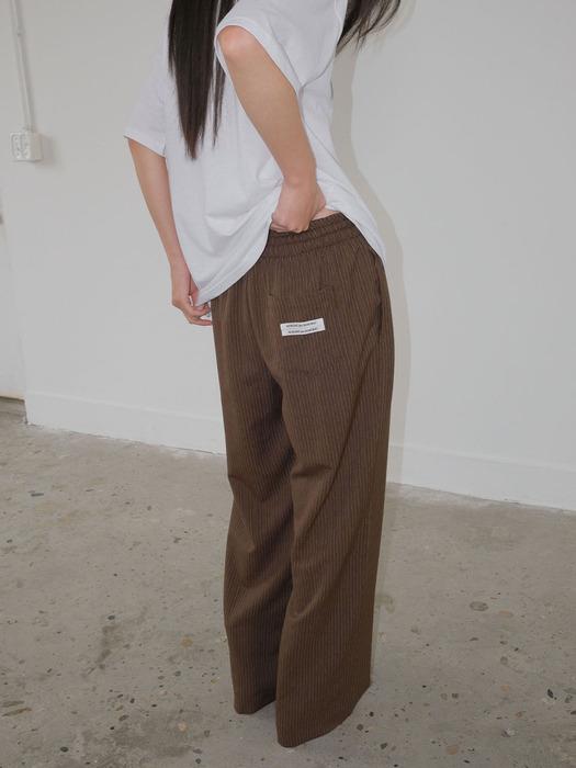 Vintage Stripe Banding Pants_BROWN