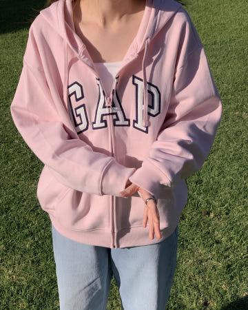 이런 상품 어때요? 갭 여성 릴렉스핏 로고 후드 집업 (핑크)