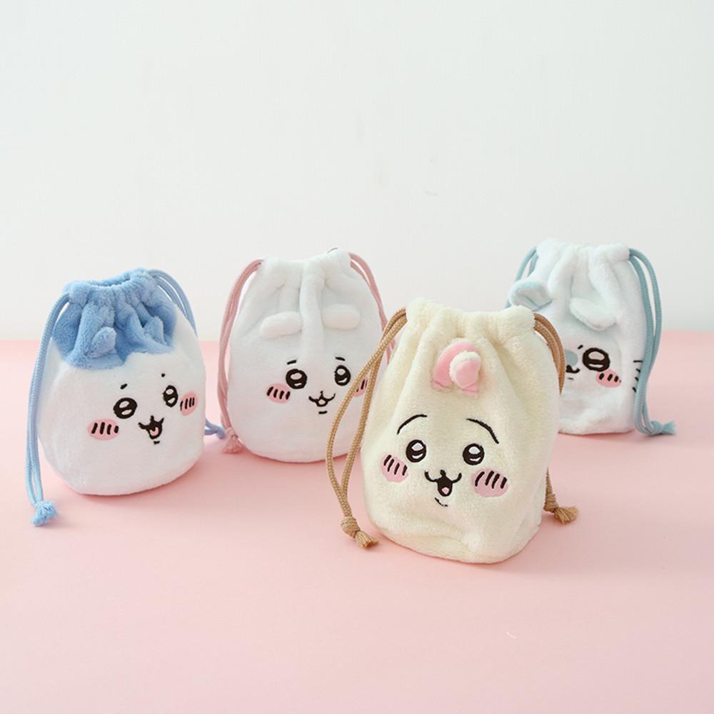 치이카와 얼굴모양 봉제인형 미니 주머니 캐릭터 파우치 하치와레 우사기 시사 곰