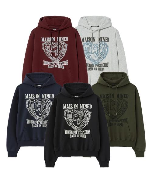 [8COLOR] DOODLE HEART HOODIE