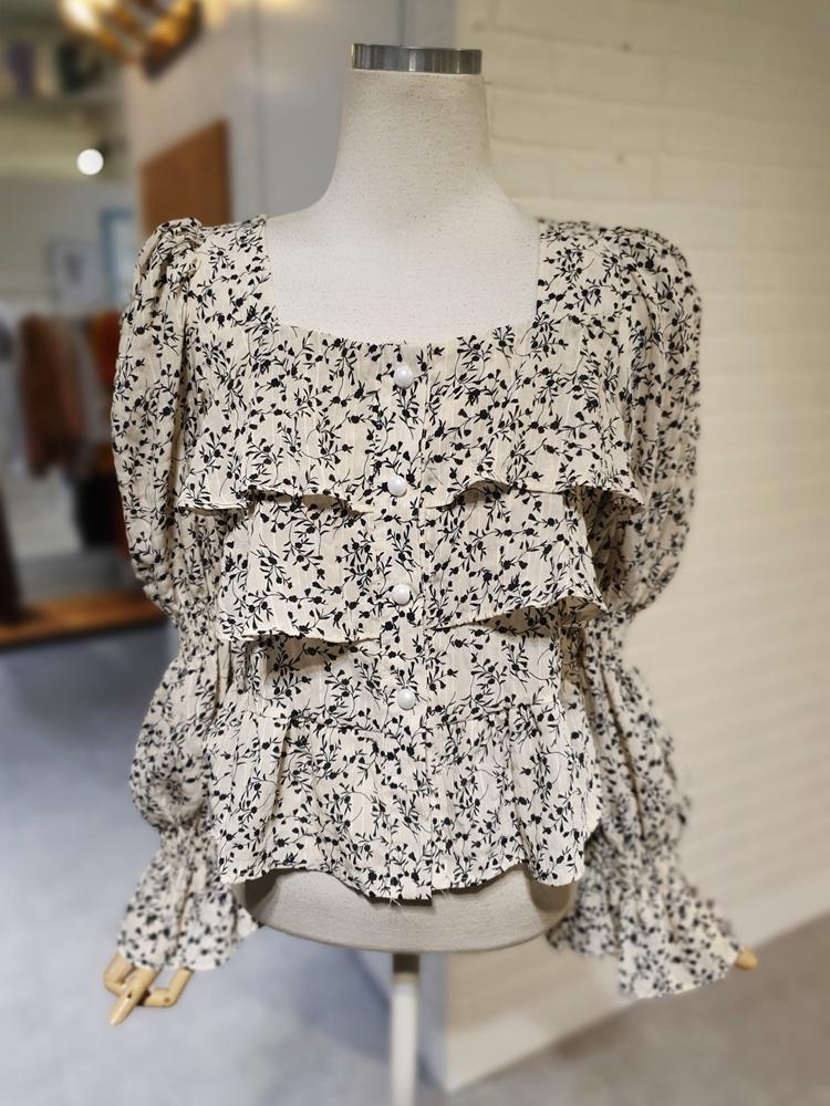 앞프릴프린트블라우스(L233UBL958)