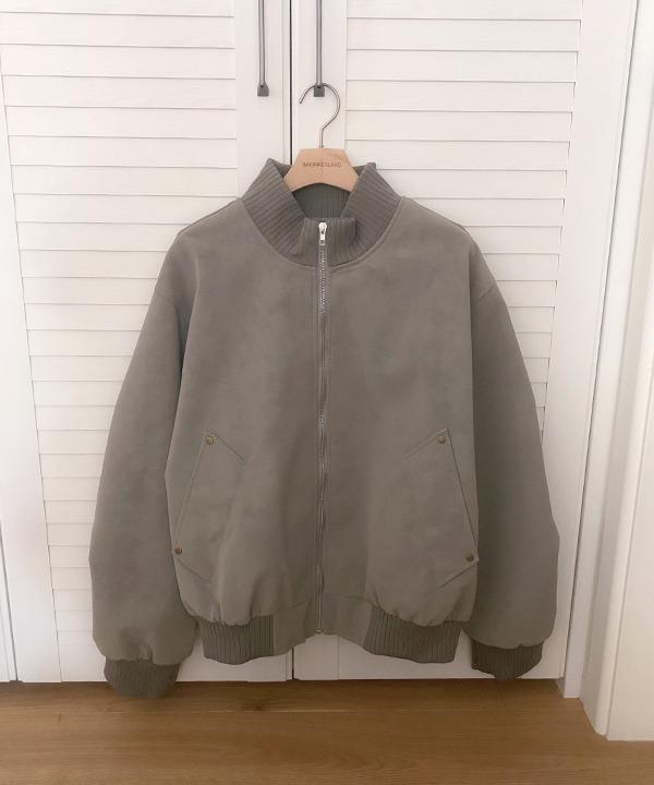 쇼퍼랜드 [봄아우터][오버핏] 빌리지 하프넥 레더 스웨이드 야상 블루종 점퍼 (3color)