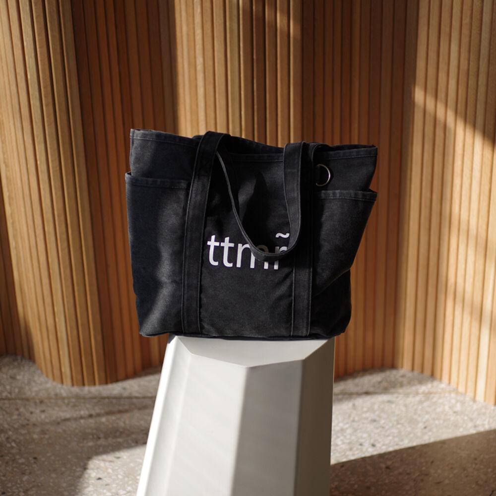 record tote bag [washed gy]