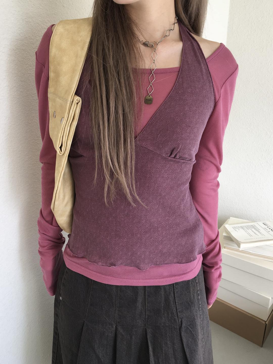 피그먼트 홀터 슬리브 3col