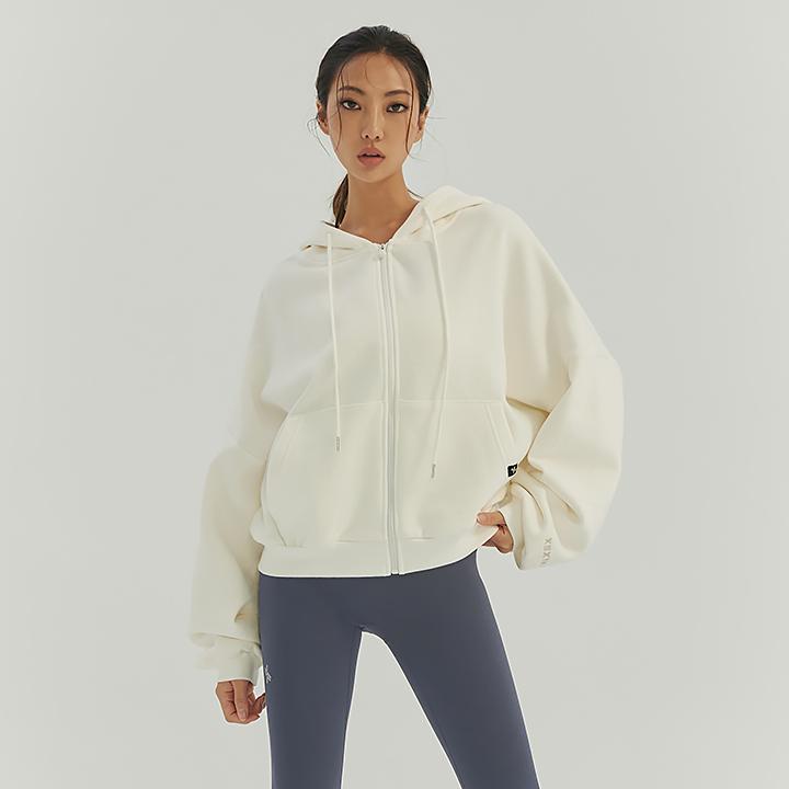 내핑 후드 집업 크림