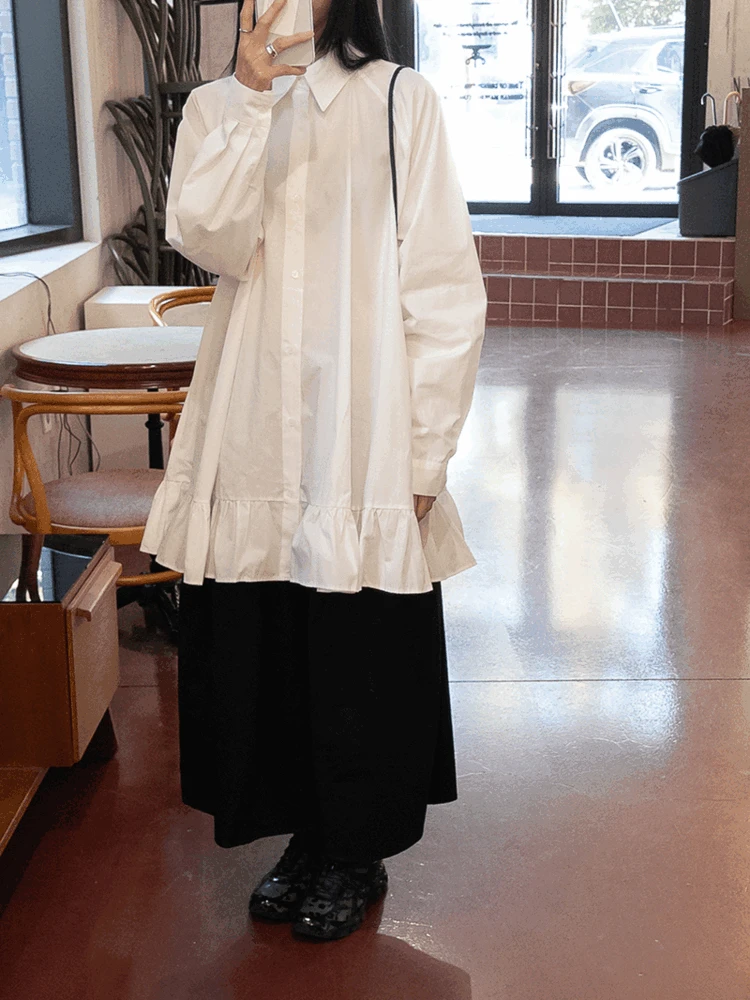 루밍 플레어 셔츠 원피스