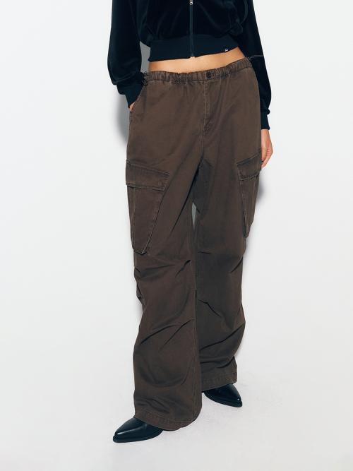WASH PARACHUTE CARGO PANTS BROWN