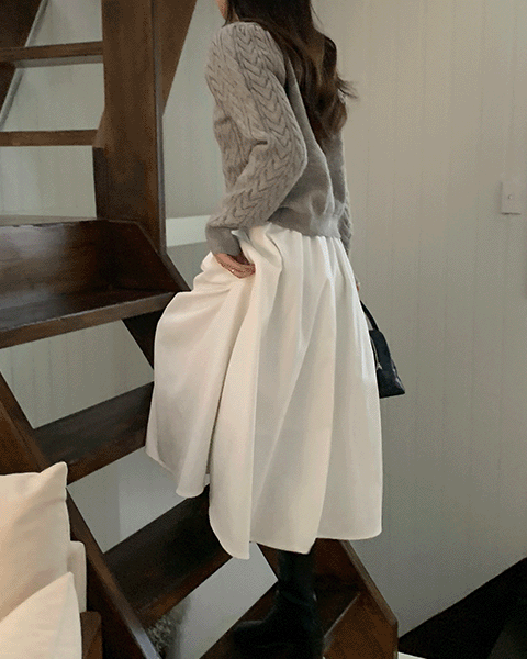 (기모)토즈 플레어 롱 스커트(뒷밴딩) 2color