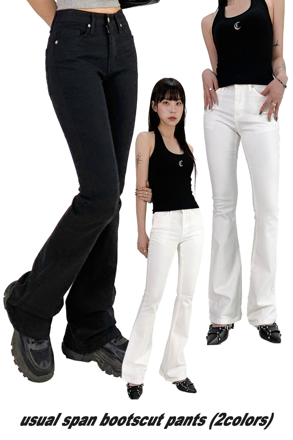 usual span bootscut pants (2colors)