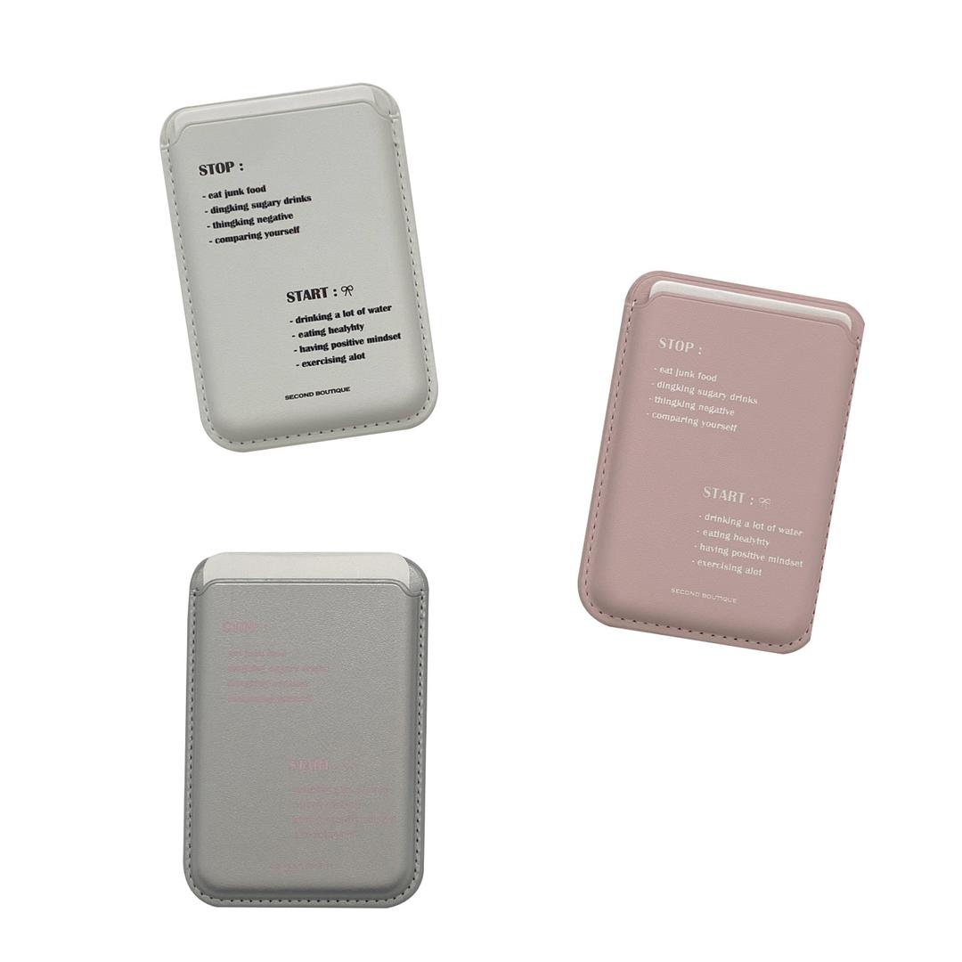 lettering magsafe card wallet(3 color)