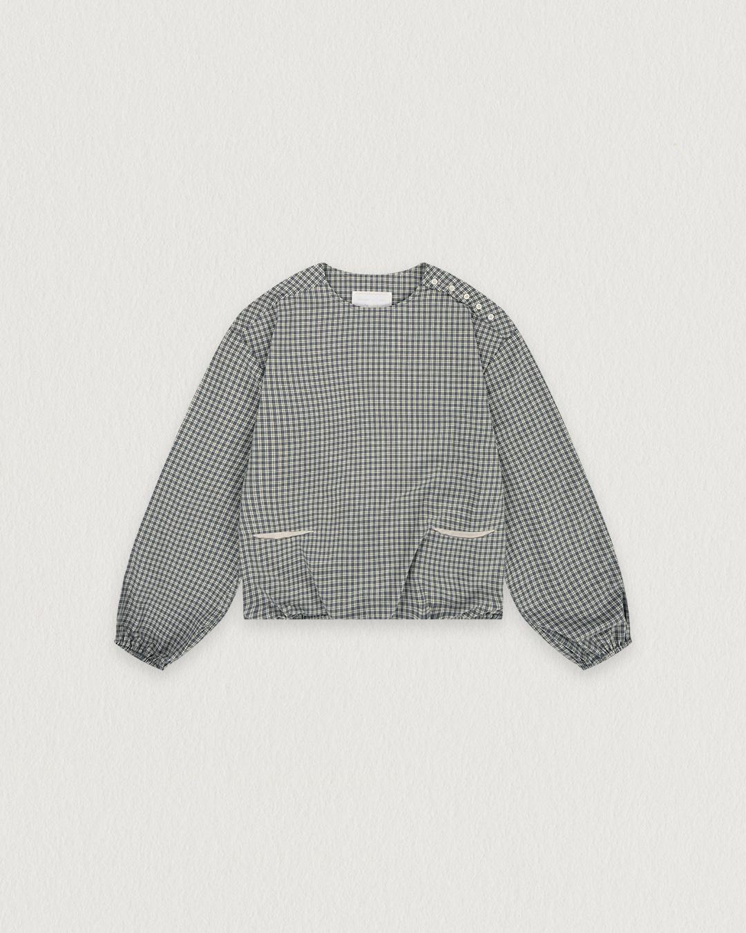 [2차] [5/9 예약발송] [Exclusive] flétta Balloon Check Blouse_Vintage Green