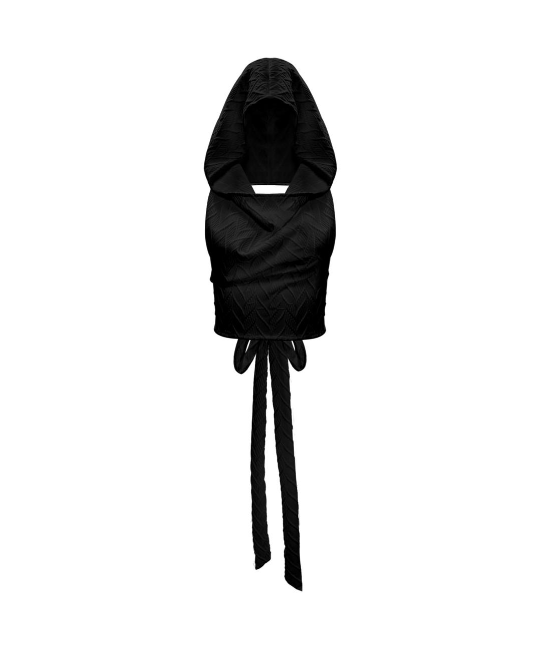 S/NO.24 BACKLESS HALTER HOODIE, BLACK