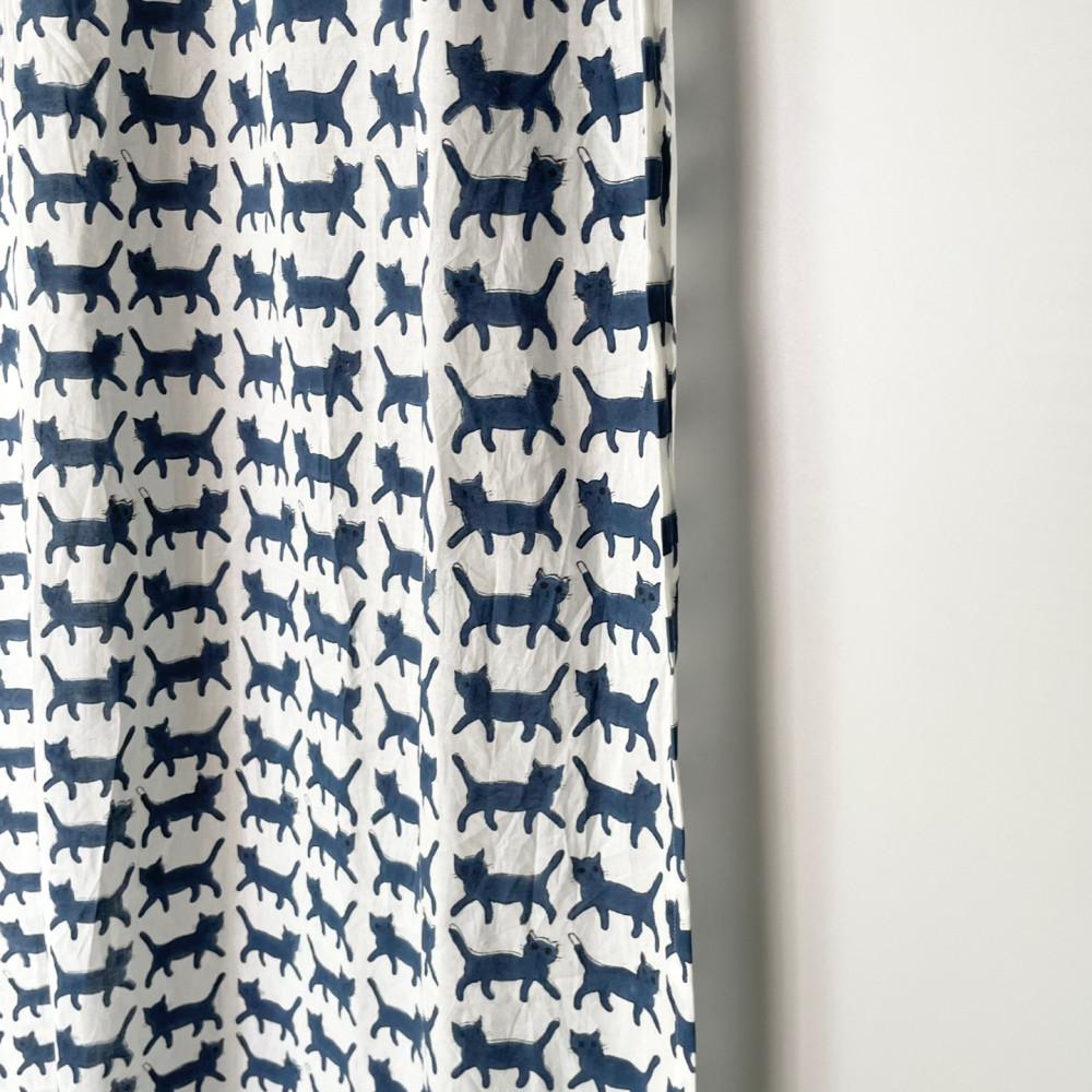 고양이 무늬 거실 창문 가리개 커튼