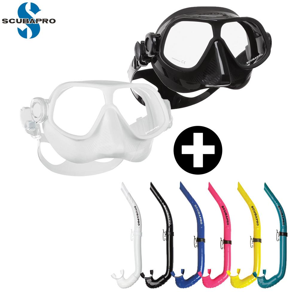 스쿠버프로 프리다이빙 마스크 세트 스틸콤프 애프니아 스노클