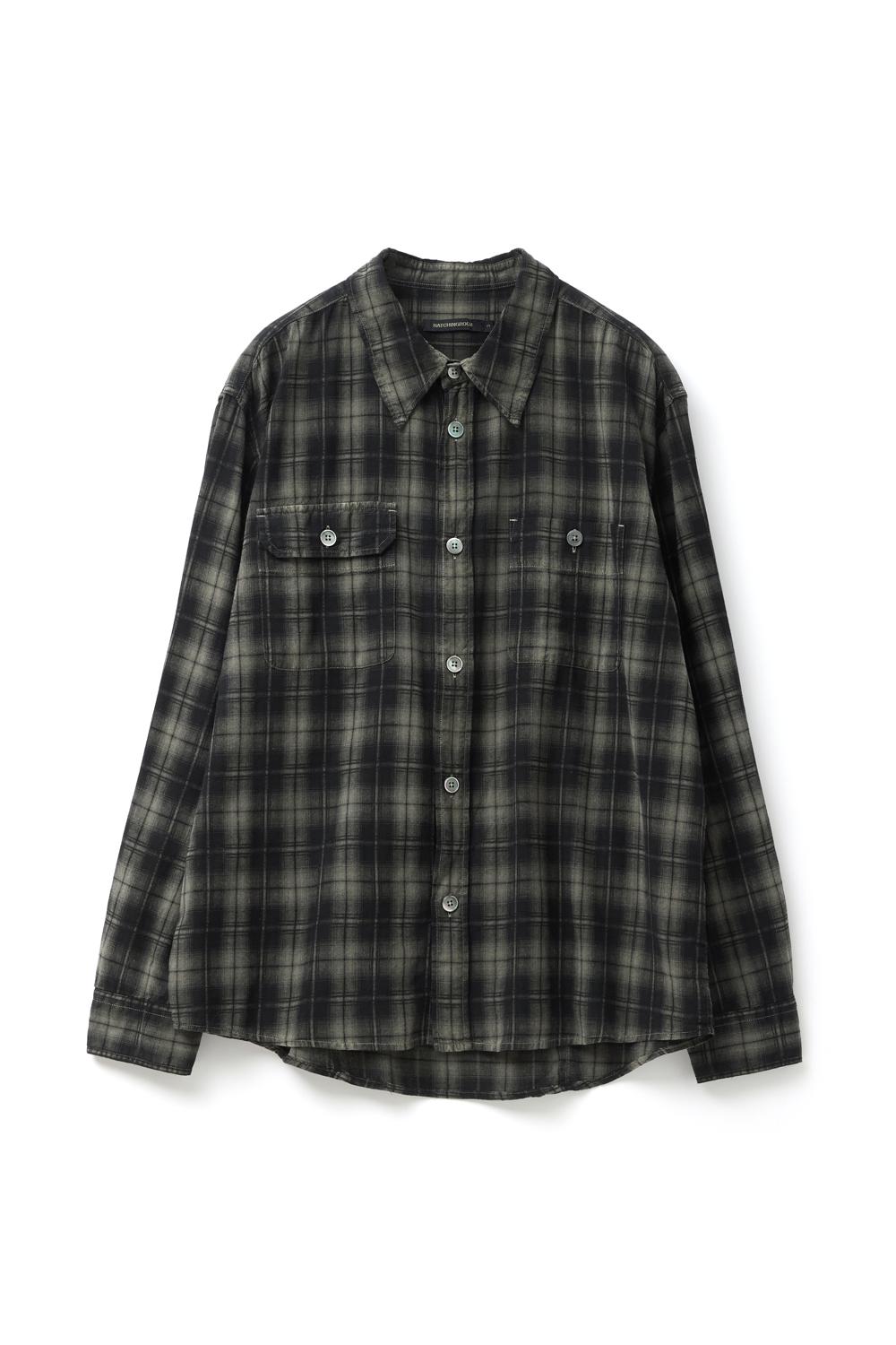 2Pk Shirt Long Over Dyed Check Dark Khaki
