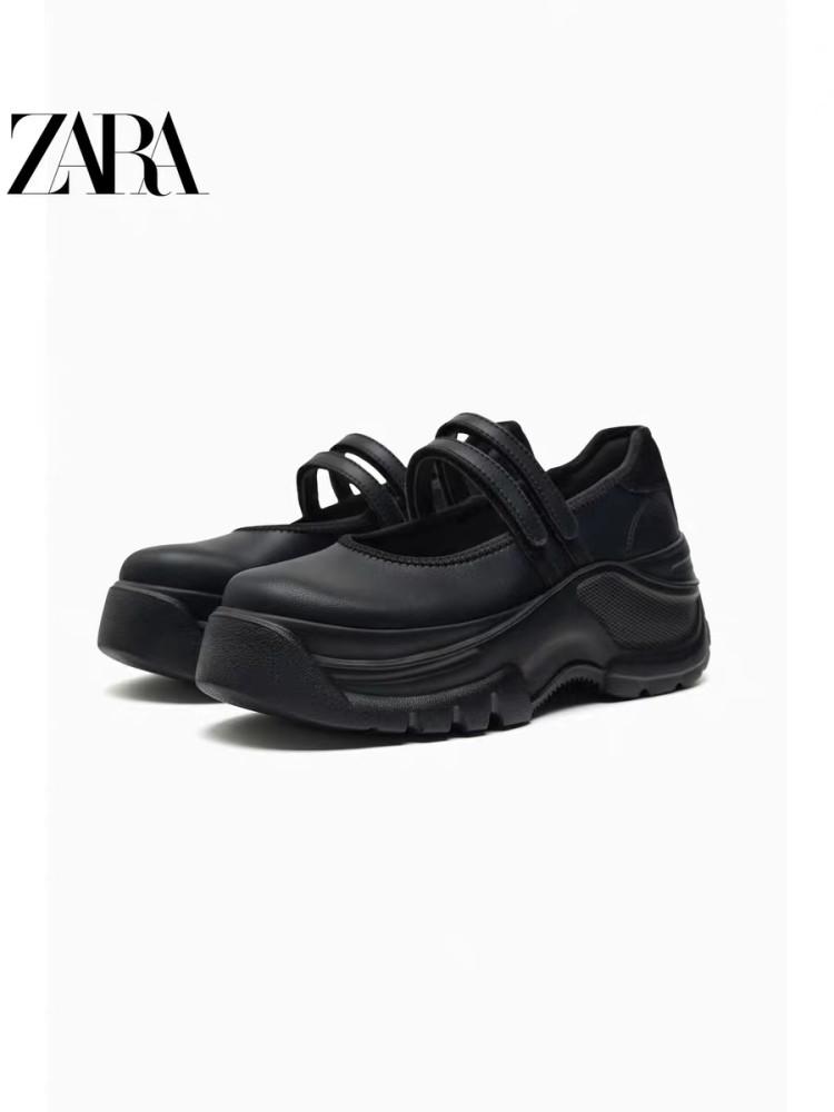 자라 ZARA 플랫슈즈 여성 스포츠 발레리나 블랙 5820210