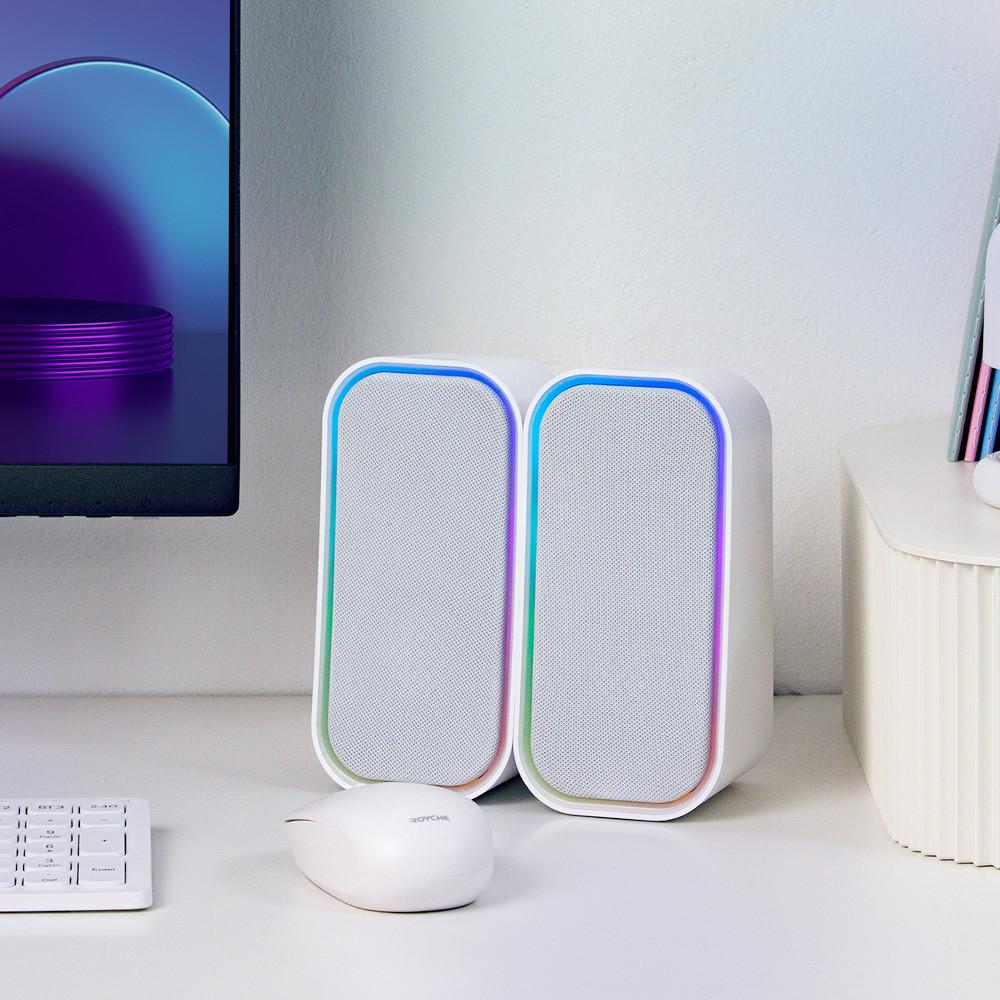 로이체 2채널 유무선 스테레오 블루투스 PC 북셸프 LED 스피커 BTS-370