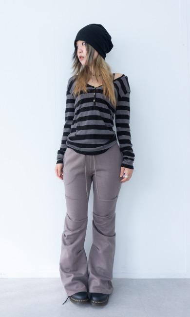 berry pintuck bootcut pt [3c]