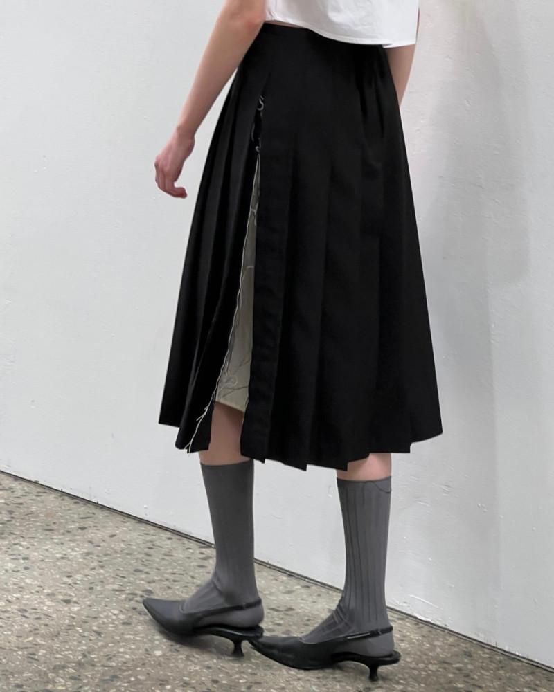 플리츠 오픈 스커트 (2color)