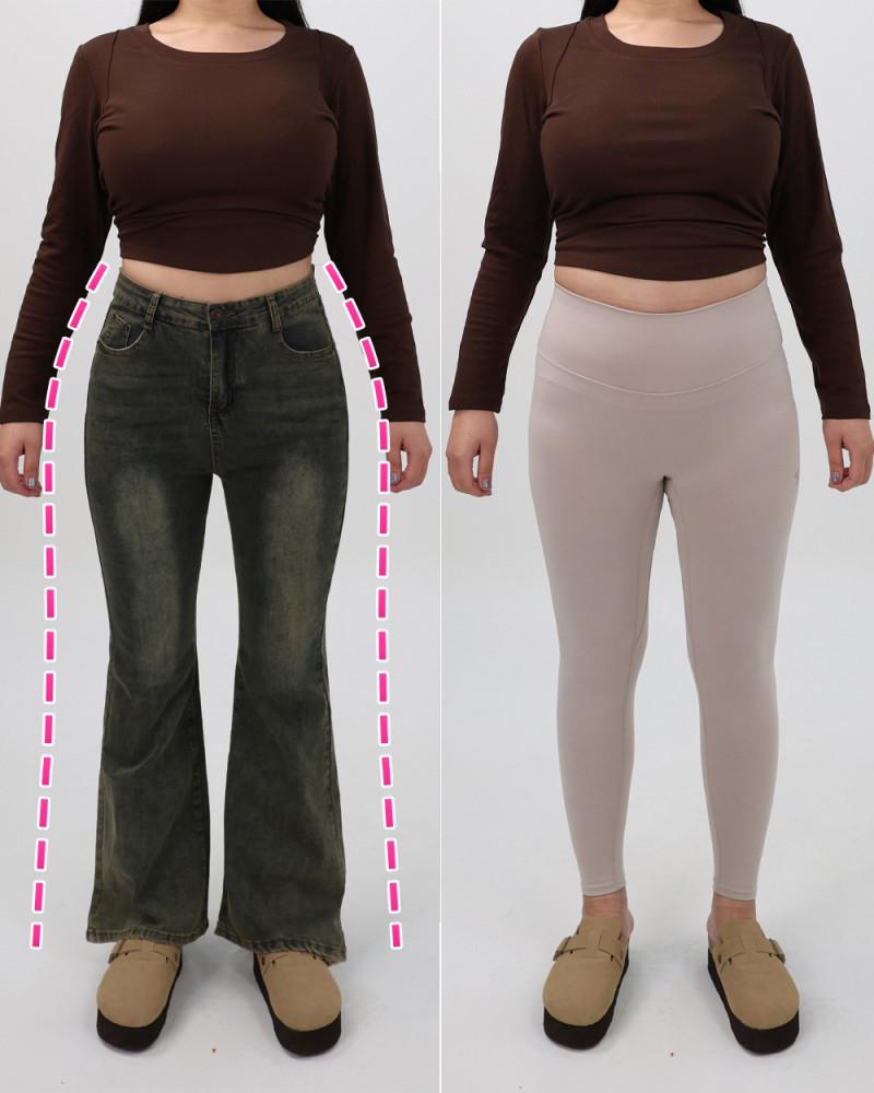 빅사이즈 잘잡아주는 부츠컷 데님 워싱 하이웨스트 하비 하체비만 플러스사이즈