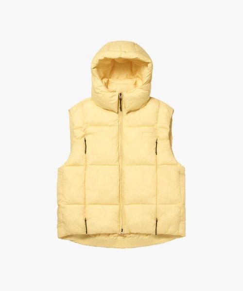 HOODED PUFFER PADDING VEST-LIGHT YELLOW